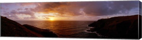 Framed Sunset Ocean-scape England Print