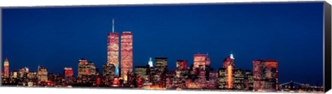 Framed New York City Skyline with World Trade Center Print