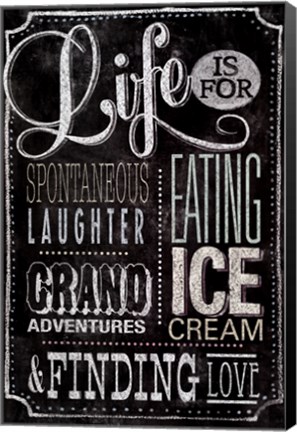 Framed Chalkboard - Meaning Of Life Color Print