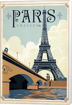 Framed Paris Blue Print