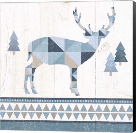 Framed Nordic Geo Lodge Deer I Print