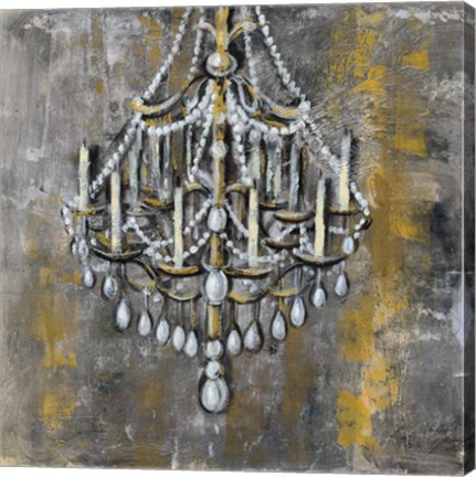 Framed Vintage Chandelier I Print