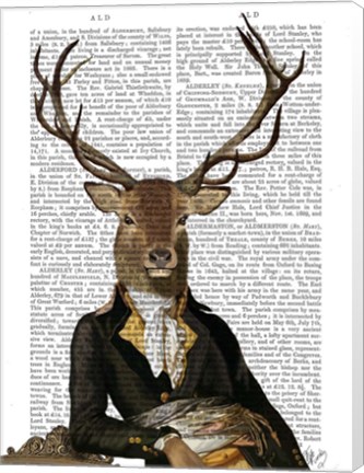 Framed Deer in Chair Print