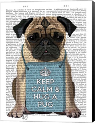 Framed Hug a Pug Print