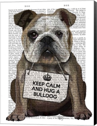 Framed Hug a Bulldog Print