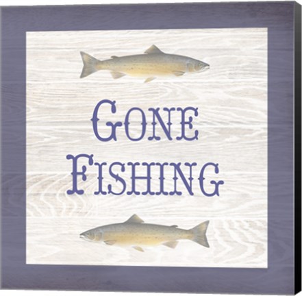 Framed Gone Fishing Salmon Print