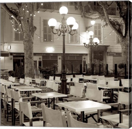 Framed Cote d&#39;Azur Cafe I Print
