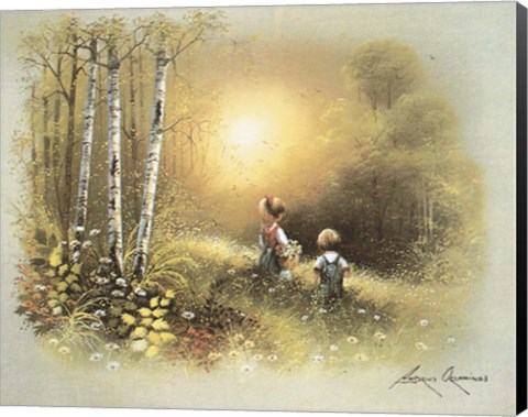 Framed Kids in the Woods Print