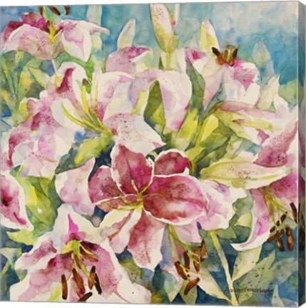 Framed Pink Lilies Print