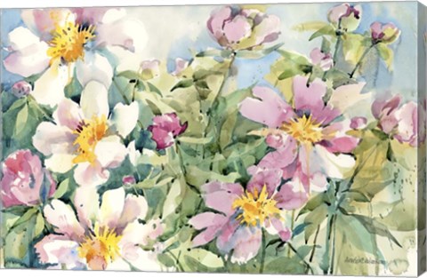 Framed Palette Of Peonies Print