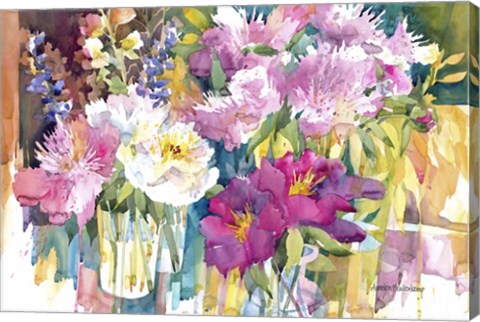 Framed Plethora Of Peonies Print