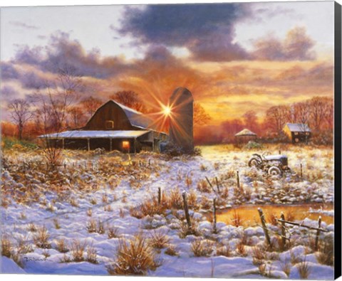 Framed Snow Barn Print
