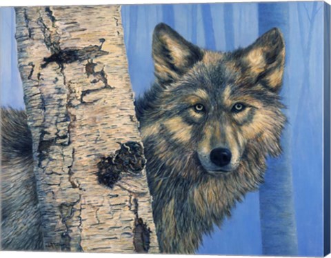 Framed Birch Wolf Print