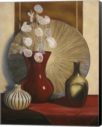 Framed Still Life with Red Vase Print