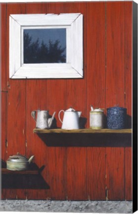 Framed Red Barn Antiques Print