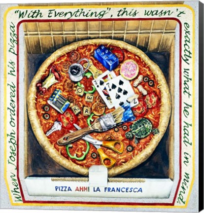 Framed Pizza With Everthing Print