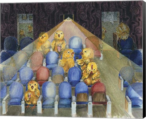 Framed Chicks At The Flicks Print
