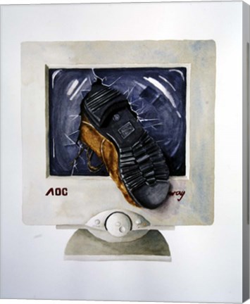 Framed Computer Trouble Print