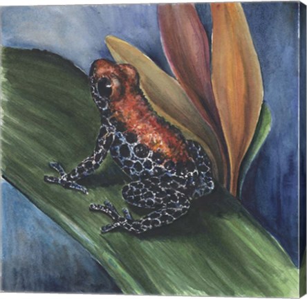 Framed Blue Jean Frog Print