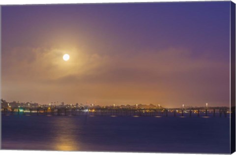 Framed Moonlit Pier Print