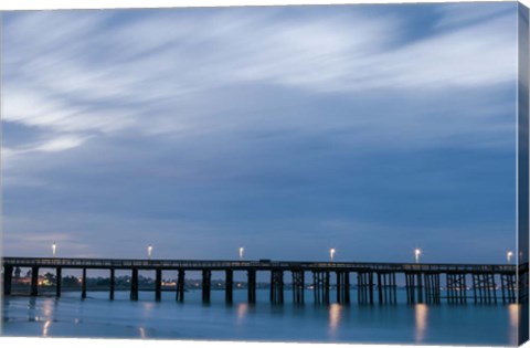 Framed Pier Blue Sky Print