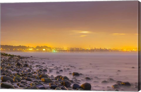Framed Sunrise At Surfer&#39;s Point Print