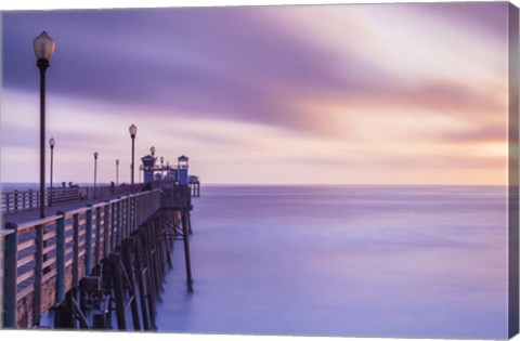 Framed Dusk at the Oceanside Pier Print