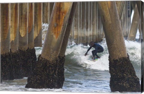 Framed Threading the Pier Print