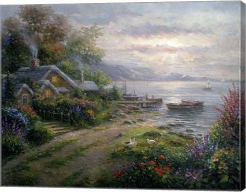Framed Seaside Cottage Print