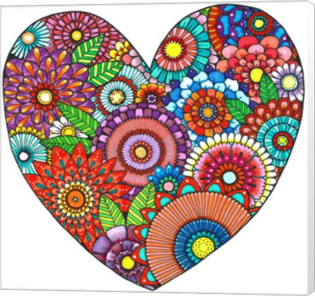 Framed Floral Heart Print