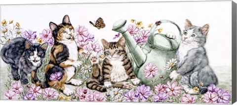 Framed Flower Cats Print