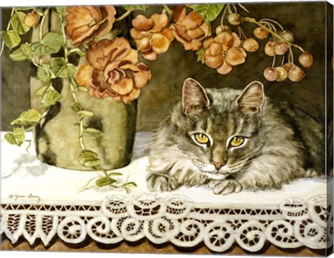 Framed Chelsea And The Begonias Print