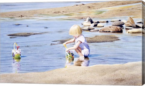Framed Lindsay At The Beach Print