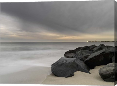 Framed Two Ships and the Approaching Winter Storm Print