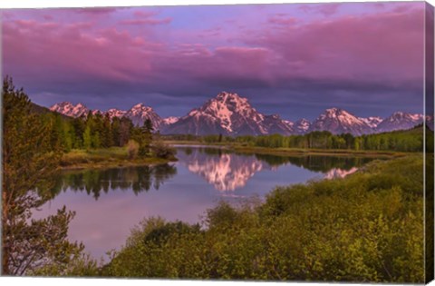 Framed Magenta Sunrise  Oxbow Bend Print