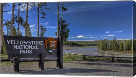 Framed Yellowstone National Park Sign Print