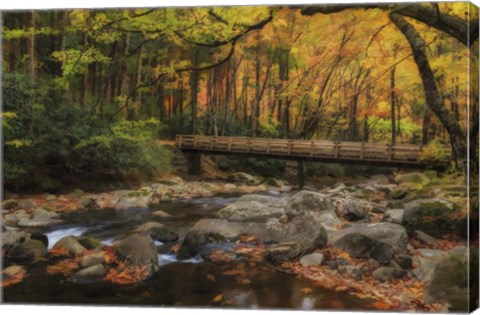 Framed Greenbrier Bridge With Stream Watercolor Print