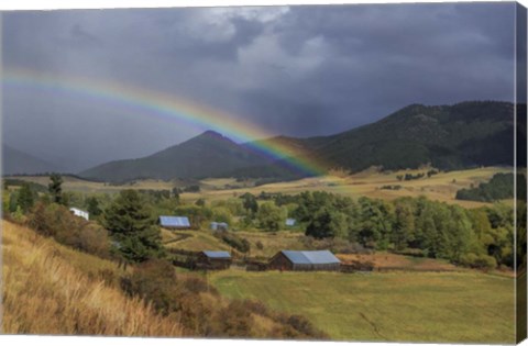 Framed Montana Farm Rainbow Print