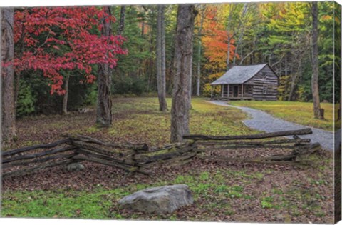 Framed Smokies Cs Cabin Print