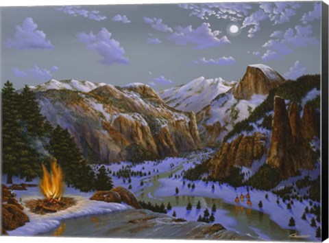 Framed Miwok Indians At Yosemite Print