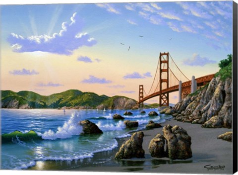 Framed Golden Gate Sunset, CA 2 Print