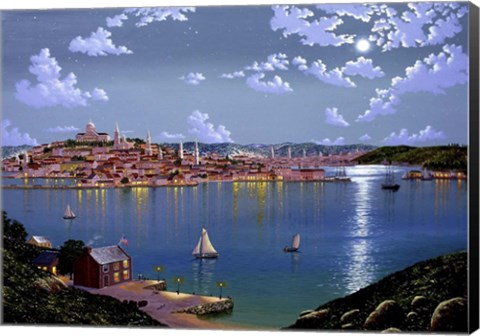 Framed Boston From Dorchester Heights In 1848 Print