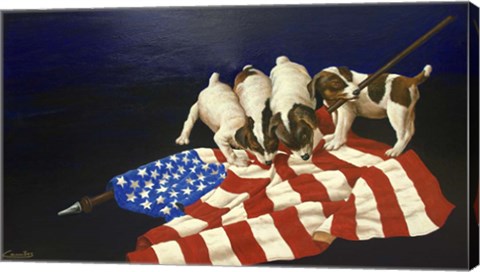 Framed Patriotic Dogs Print