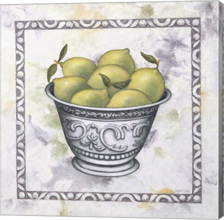 Framed Limes In A Silver Bowl Print