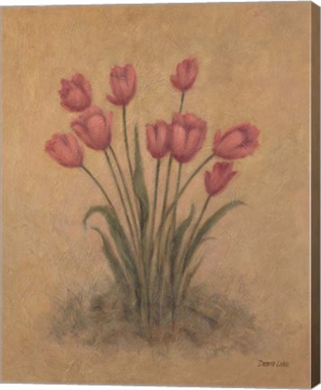 Framed Bunch of Red Tulips Print