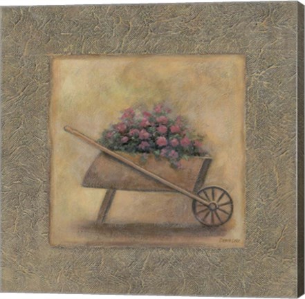 Framed Flowers In A Wheelbarrow Print