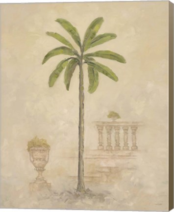 Framed Palm With Architecture 3 Print