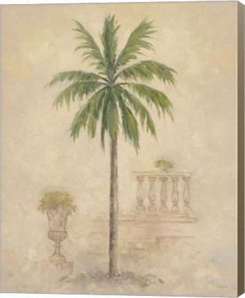 Framed Palm With Architecture 4 Print