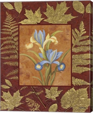 Framed Flowers With Leaf Border Print