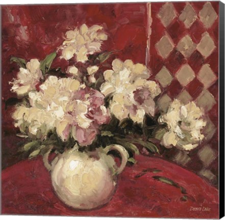 Framed Peonies In Urn Print